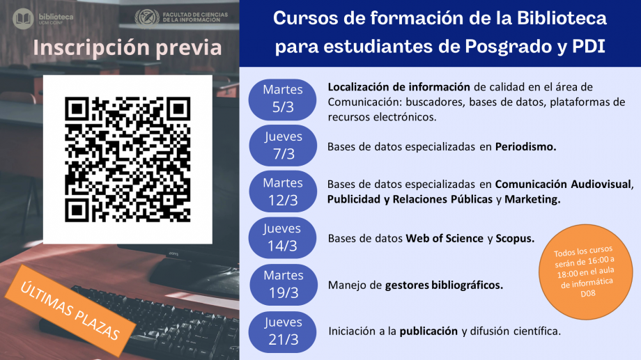 Cursos De Formación De La Biblioteca Para Estudiantes De Posgrado Y Pdi