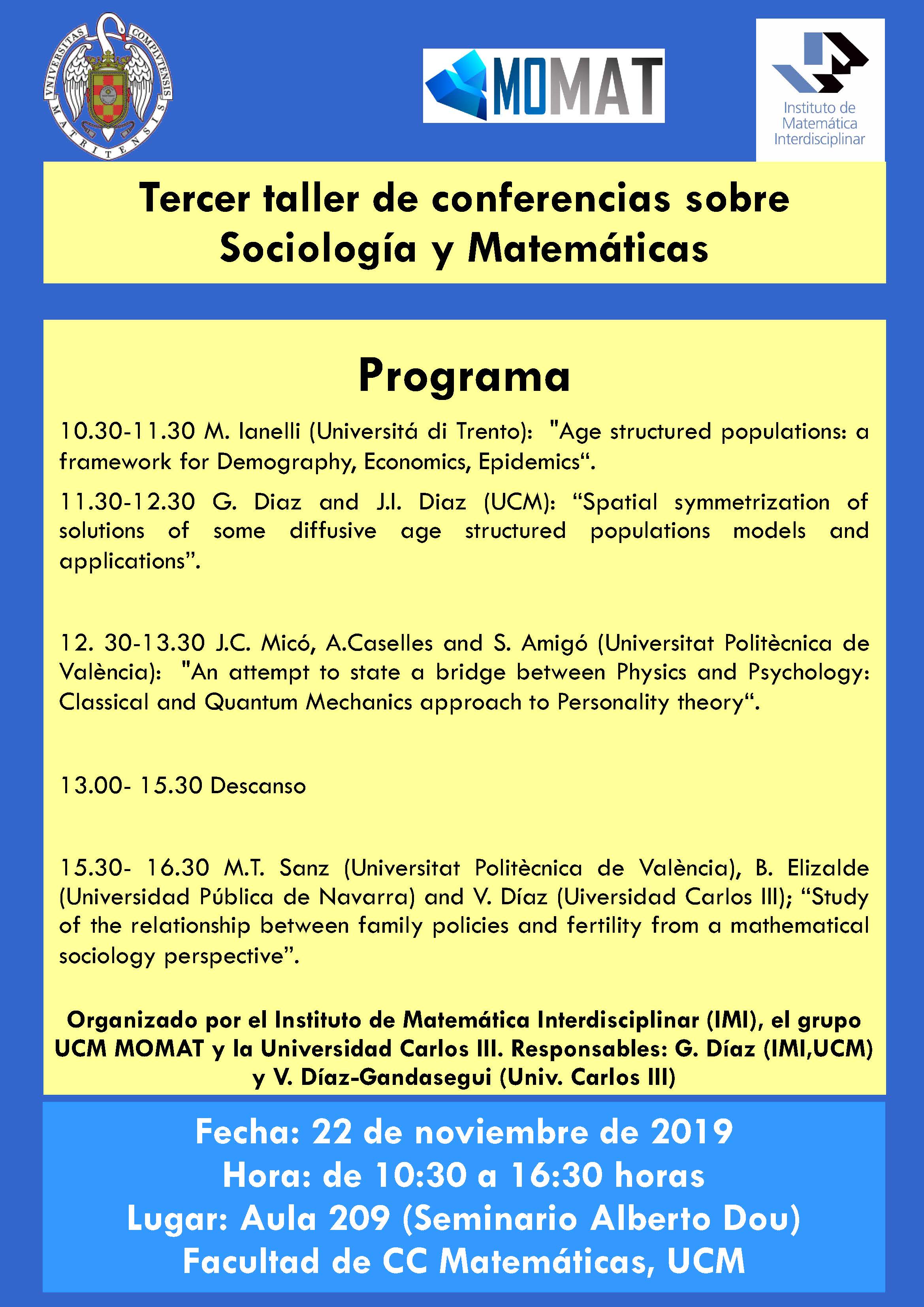 Tercer Taller De Conferencias Sobre Sociologia Y Matematicas